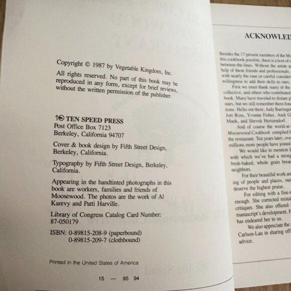 New Recipes From Moosewood Restaurant Autographed by Maureen Vivino 1987 - Picture 5 of 12